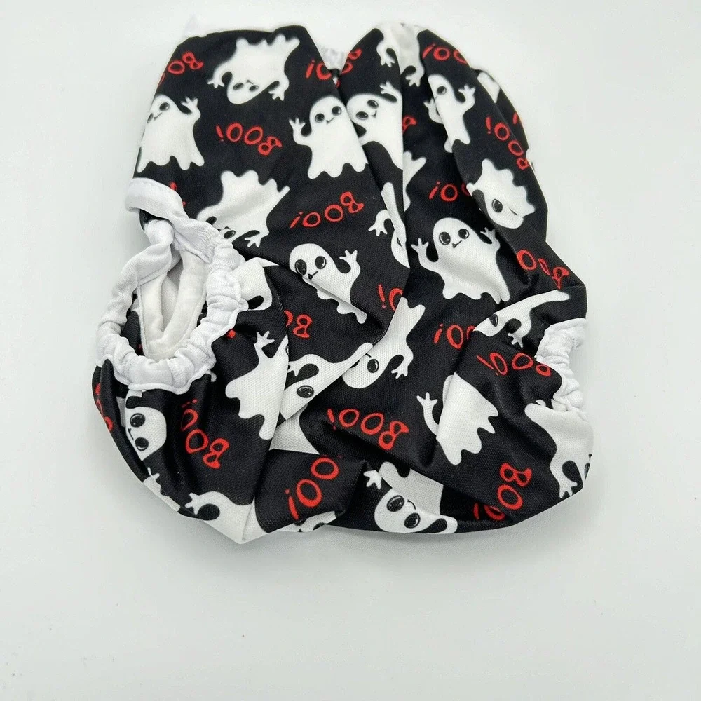 Baby Diaper Cover Adjustable Snap Ghost Print Halloween BooOne Size‎